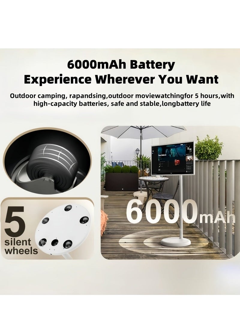 FlashHawk 21.5 Inch Portable TV Tounch Screen Monitor with Adjustable Floor Stand And Smart Android OS | 4G RAM+64G Storage, Built-in Battery, Full Swivel Rotation - Image 3